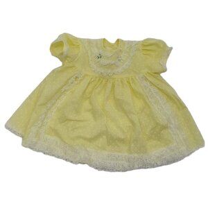 Toddler time JC Penney’s Size 9 Months Yellow White Polka-dot dress Vintage